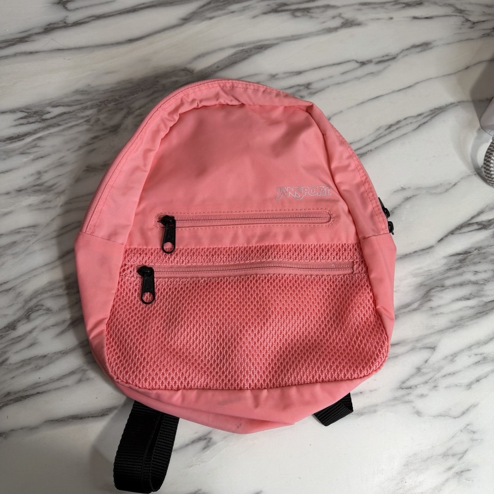Jansport Mini Backpack Half Pint TR pink Pockets Zip Trail Outdoors